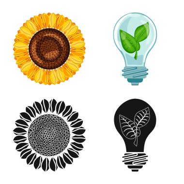 Yenilik ve teknoloji simge vektör Illustration. Yenilik ve hisse senedi için doğa vektör simge kümesi.