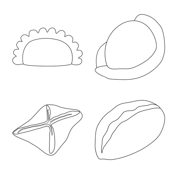 Conception vectorielle de la nourriture et du symbole de plat. Collecte d'aliments et illustration vectorielle du bouillon de cuisson . — Image vectorielle