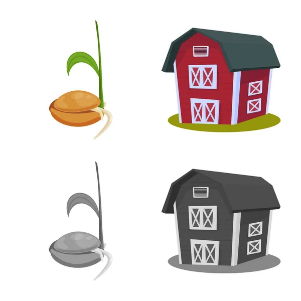 Diseño vectorial de la agricultura y signo agrícola. Colección de símbolos agrícolas y vegetales para la web . — Vector de stock