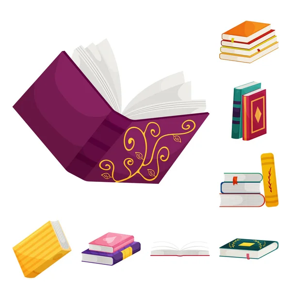 Design vetorial do ícone da biblioteca e da livraria. Coleção de biblioteca e símbolo de estoque de literatura de web . — Vetor de Stock