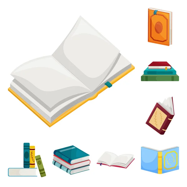 Desenho vetorial da biblioteca e símbolo da livraria. Coleção de biblioteca e ícone vetorial de literatura para estoque . — Vetor de Stock