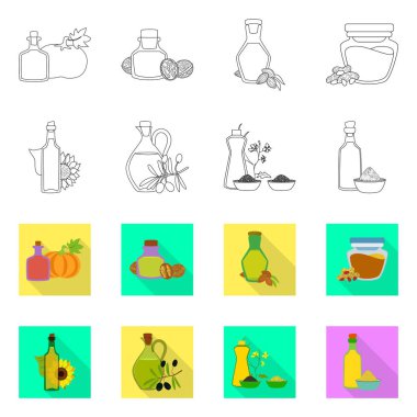 Sağlıklı ve sebze logo vektör Illustration. Sağlıklı kümesi ve web için tarım hisse senedi simgesi.