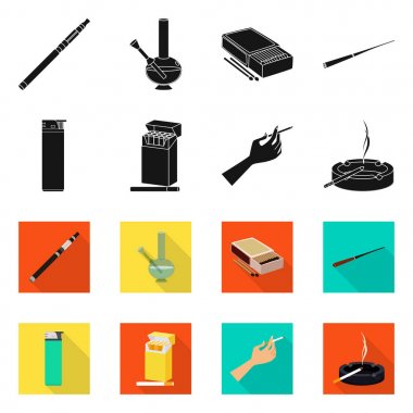 Çöp illüstrasyon vektör ve simge durdurmak. Çöp ve alışkanlık hisse senedi vektör çizim seti.