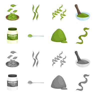 Protein ve deniz simge vektör tasarımı. Protein ve web için doğal hisse senedi simgesi toplama.