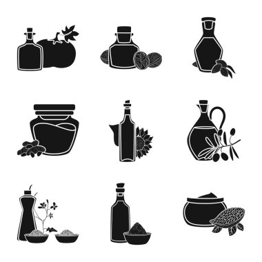 Petrol ve tarım simge vektör tasarımı. Petrol kümesi ve hisse senedi için cam vektör simgesi.