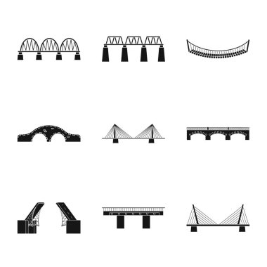 Yapı ve yan logosu yalıtılmış nesne. Web için yapı ve köprü stok sembolü koleksiyonu.