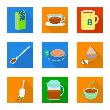 Vektör Illustration ürün ve organik simge. Web için ürün ve çiçek stok sembolü koleksiyonu.