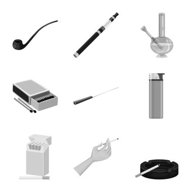 Sağlık ve nikotin simgesi izole nesne. Web için sağlık ve istatistik stok sembolü kümesi.