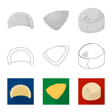 Ürünler ve pişirme simge yalıtılmış nesne. Ürünler ve web için hisse senedi simgesi meze koleksiyonu.