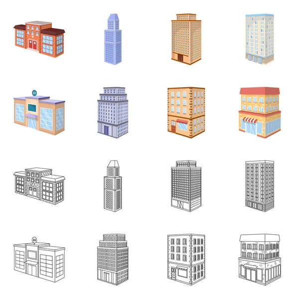 建筑和建筑标志的矢量说明。建筑和房地产股票向量例证的汇集. — 图库矢量图片