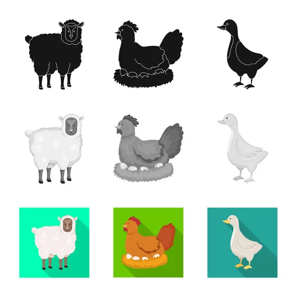 Illustrazione vettoriale del simbolo dell'allevamento e della cucina. Raccolta di illustrazioni vettoriali riproduttive e biologiche . — Vettoriale Stock