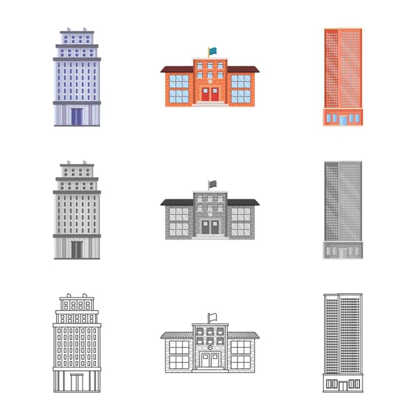 Ilustración vectorial del letrero municipal y central. Conjunto de símbolos municipales y patrimoniales para web . — Archivo Imágenes Vectoriales