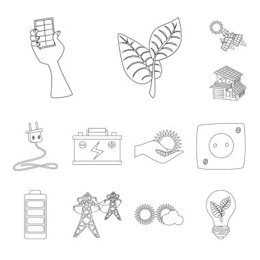 Yenilik ve teknoloji işareti tasarımı vektör. Yenilik ve doğa hisse senedi vektör çizim koleksiyonu.