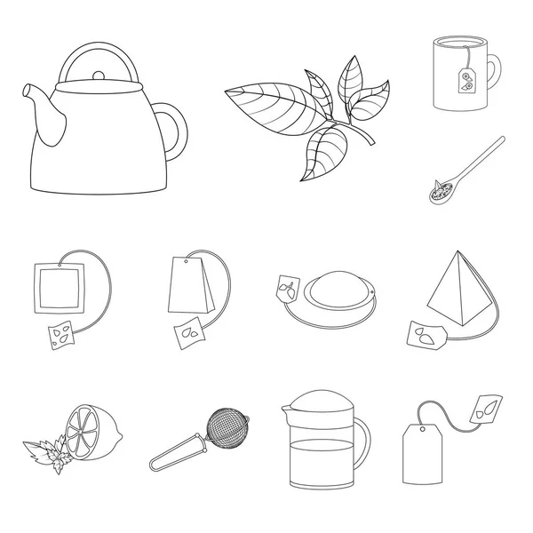 Vektor illustration av mat och natur tecken. Insamling av mat och svart Stock symbol för webben. — Stock vektor