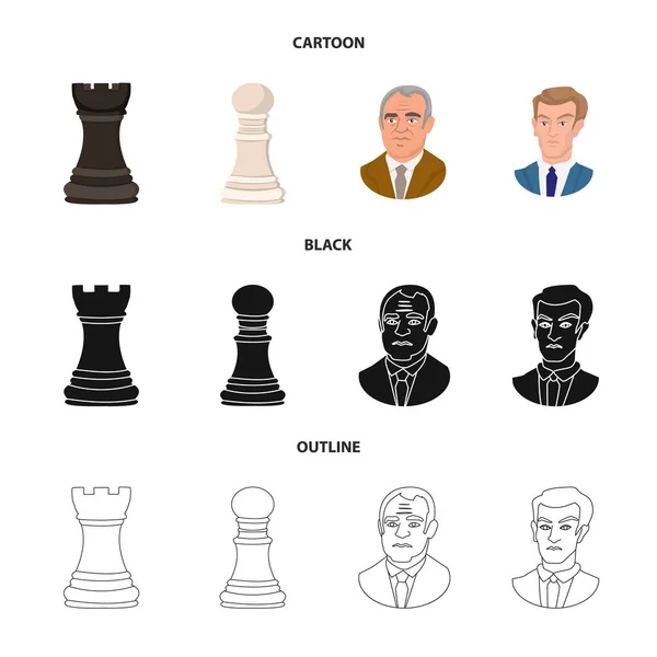 Design vettoriale di scacco matto e simbolo sottile. Raccolta dell'illustrazione del vettore scacco matto e dello stock bersaglio . — Vettoriale Stock