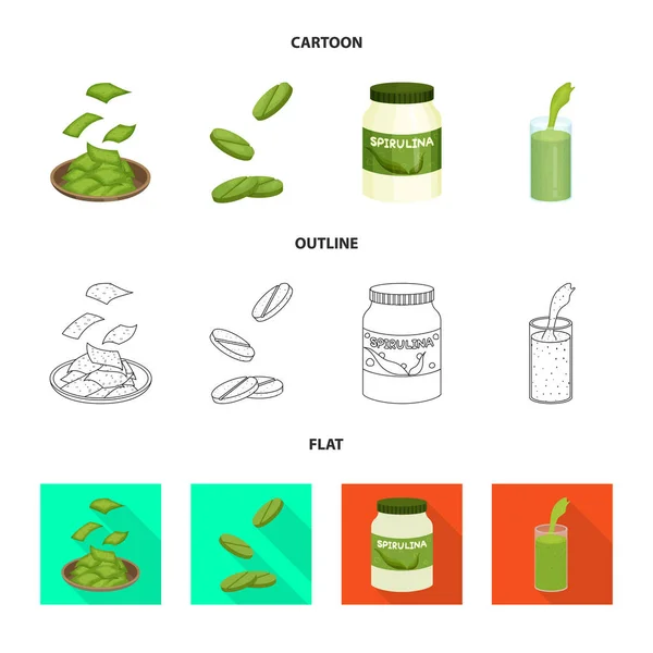 Design vettoriale di proteine e logo marino. Set di proteine e illustrazione vettoriale stock naturale . — Vettoriale Stock