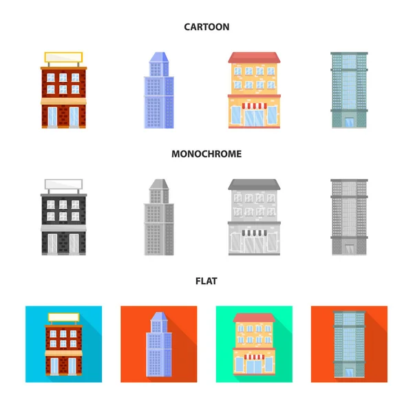 Objet isolé de symbole municipal et central. Ensemble de symboles d'actions municipales et successorales pour le web . — Image vectorielle