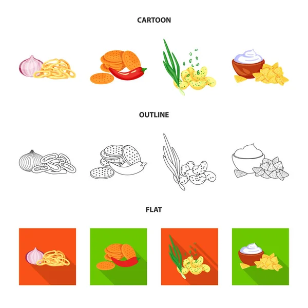 Ilustración vectorial del sabor y el logotipo de la temporada. Colección de sabor y símbolo de stock orgánico para la web . — Vector de stock