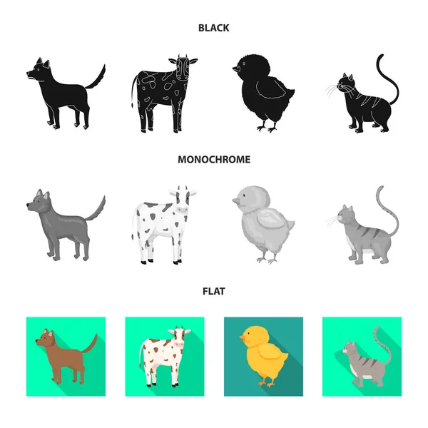 Illustration vectorielle de l'élevage et signe de cuisine. Ensemble de symbole de l'élevage et du stock biologique pour la toile . — Image vectorielle