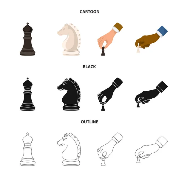Illustration vectorielle de checkmate et icône mince. Jeu d'illustration vectorielle de stock cible et de checkmate . — Image vectorielle