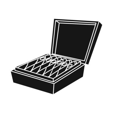 Puro ve kutu simgesinin vektör tasarımı. Puro ve paket stok vektör çizim koleksiyonu.