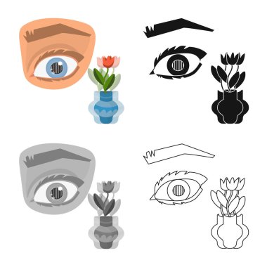 Göz ve kötü Logo vektör tasarımı. Göz ve körlük stok vektör çizim koleksiyonu.