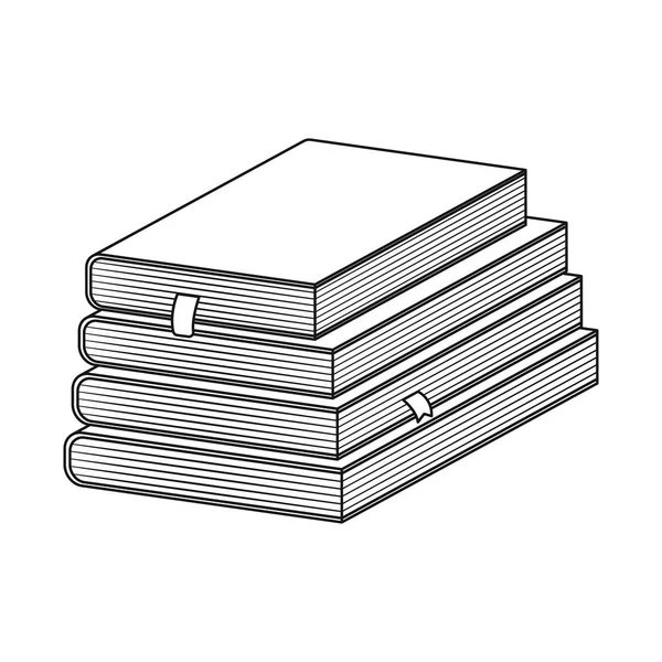 Ilustración vectorial del logotipo del libro y la pila. Conjunto de libro e icono de vector universitario para stock . — Archivo Imágenes Vectoriales