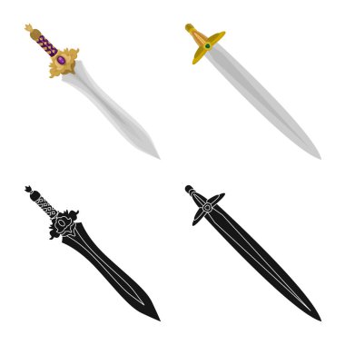 Oyun ve zırh logo yalıtılmış nesne. Web için oyun ve bıçak hisse senedi simgesi kümesi.