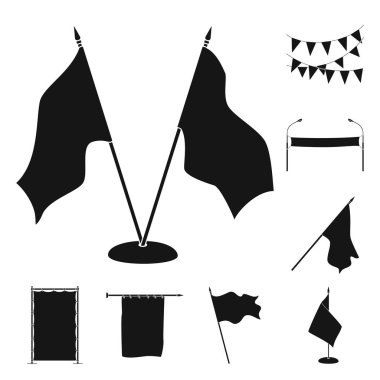 Vektör Illustration malzeme ve medya logosu. Stok için malzeme ve tekstil vektör simgesi koleksiyonu.