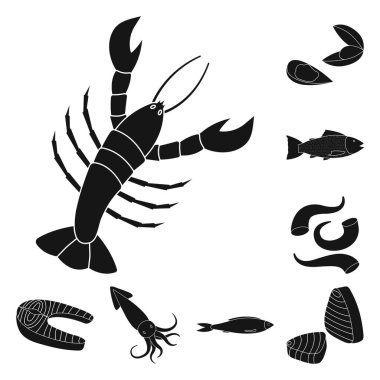 Vektör Illustration Pazar ve deniz logosu. Pazar ve deniz stok vektör çizim seti.