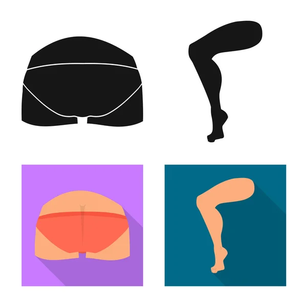 Objeto aislado del cuerpo y parte icono. Colección de cuerpo y anatomía símbolo de stock para web . — Vector de stock