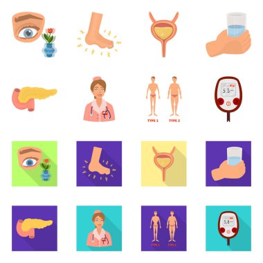 Diyet ve tedavi simge vektör Illustration. Diyet ve ilaç hisse senedi simgesi için web topluluğu.