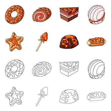 Şekerleme ve mutfak simge vektör Illustration. Şekerleme ve ürün hisse senedi simgesi için web topluluğu.