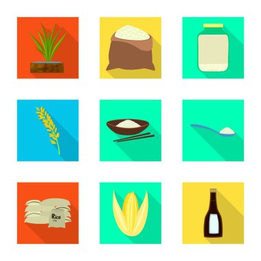 Vektör Illustration ham ve tarım simgesi. Web için ham ve ekolojik stok sembolü seti.