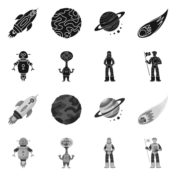 Ilustración vectorial del icono de la astronomía y la tecnología. Colección de astronomía y sky stock símbolo para web . — Vector de stock