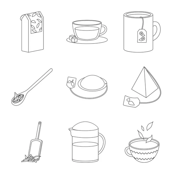 食べ物と自然のロゴのベクトル イラスト。食品と黒株式ベクトル図のセット. — ストックベクタ