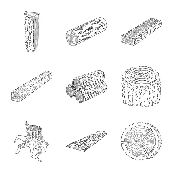 Ilustração vetorial de tabuleta e ícone de madeira. Coleção de tabuleta e símbolo de estoque de madeira para web . — Vetor de Stock