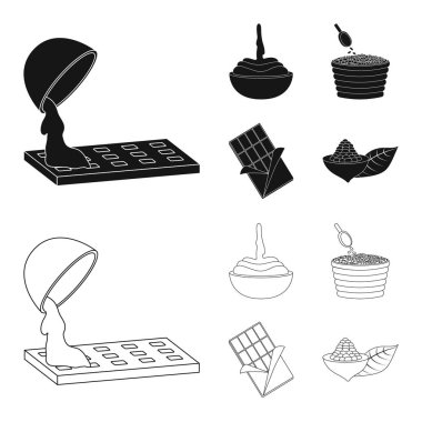 Gıda ve nefis işareti vektör tasarımı. Gıda ve web için kahverengi hisse senedi simgesi toplama.