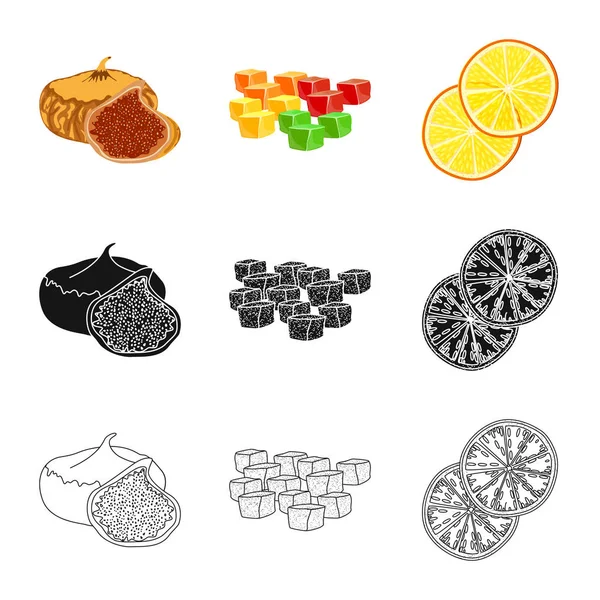 Illustration vectorielle des aliments et du logo brut. Collection de nourriture et icône vectorielle de la nature pour le stock . — Image vectorielle