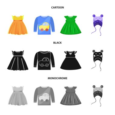 Moda ve giysi logo yalıtılmış nesne. Web için moda ve pamuk hisse senedi simgesi kümesi.