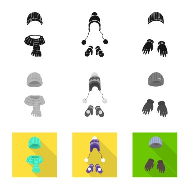 Giysi illüstrasyon vektör ve işareti doku. Elbiselerini ayarla ve stok için vektör simge hava.