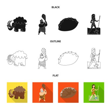 Evrim ve tarih öncesi simge vektör tasarımı. Evrim ve geliştirme vektör simgesini hissenin topluluğu.