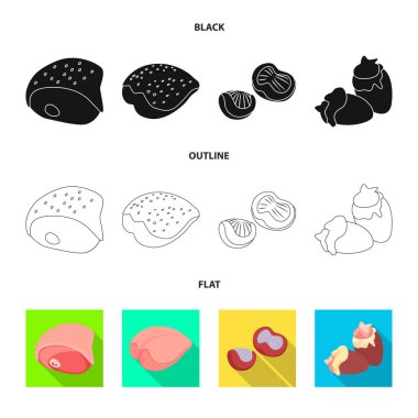 Ürün ve kümes hayvanları kutsal kişilerin resmi yalıtılmış nesne. Ürün ve tarım hisse senedi vektör çizim topluluğu.