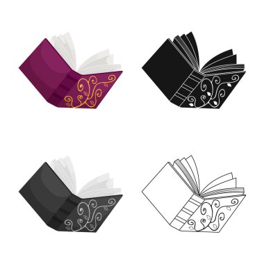 Vector design of book and diary  sign. Set of book and notebook  stock symbol for web.