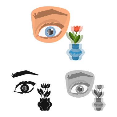 Göz ve zayıf sembolün izole nesne. Web için göz ve körlük stok sembolü seti.