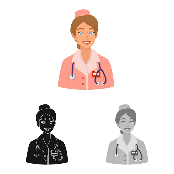 Geïsoleerde voorwerp van verpleegkundige en arts icon. Set van verpleegkundige en assistent voorraad vector illustratie. — Stockvector