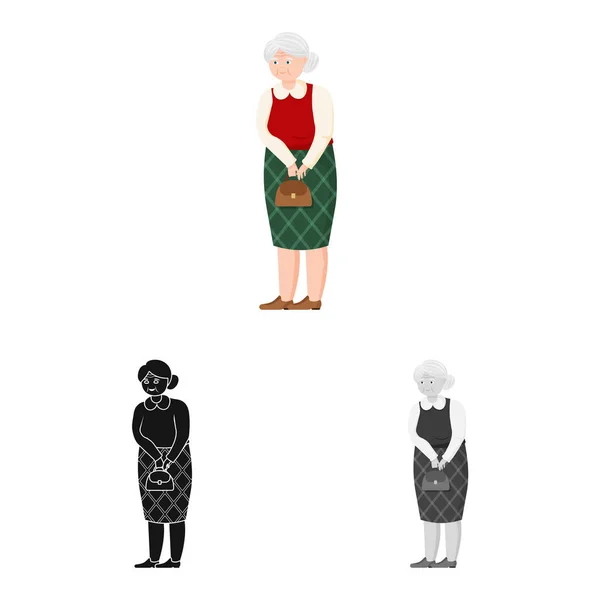 할머니와 고위 상징의 고립 된 개체입니다. 세트,의, 할머니,와 ..., 늙은 스톡 벡터 일러스트. — 스톡 벡터