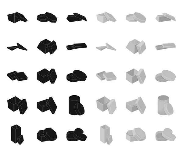 Différentes boîtes icônes black.mono dans la collection ensemble pour design.Packing boîte vectoriel symbole stock illustration web . — Image vectorielle