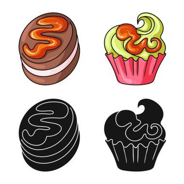 Şekerleme ve mutfak simge vektör Illustration. Şekerlemeler ve web için ürün hisse senedi simgesi.