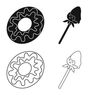 Şekerlemeler ve mutfak logo vektör tasarımı. Şekerlemeler ve ürün stok vektör çizim koleksiyonu.